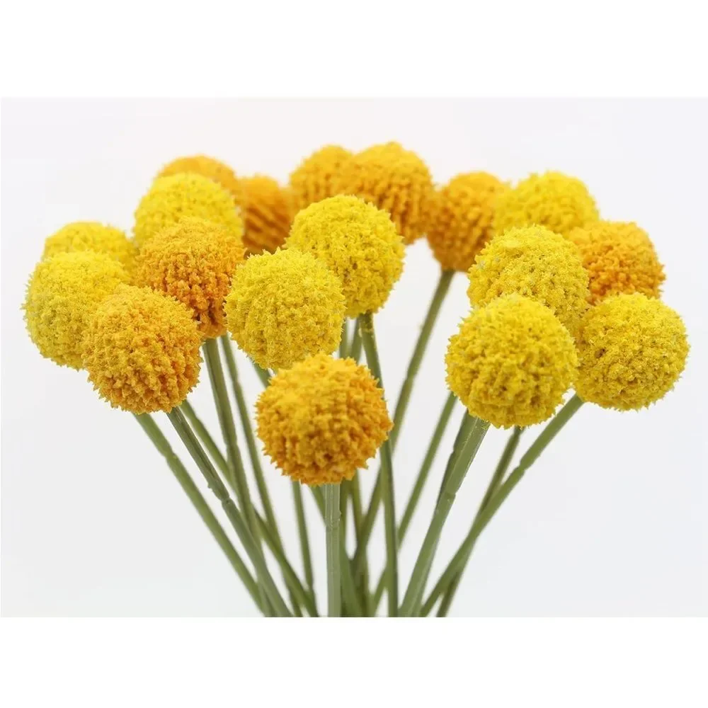 18 Pcs Artificial Billy Ball Flowers Yellow & Orange